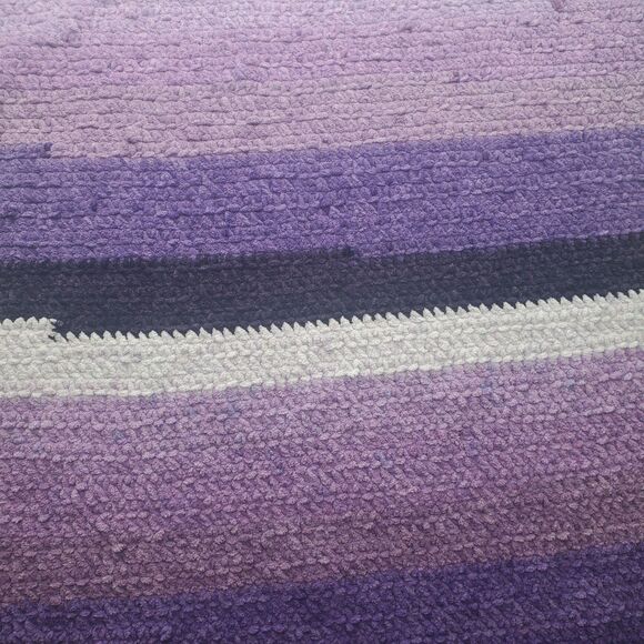 Handmade Purple Afghan 48x35 • Crochet Lap Blanket Throw - Picture 5 of 5
